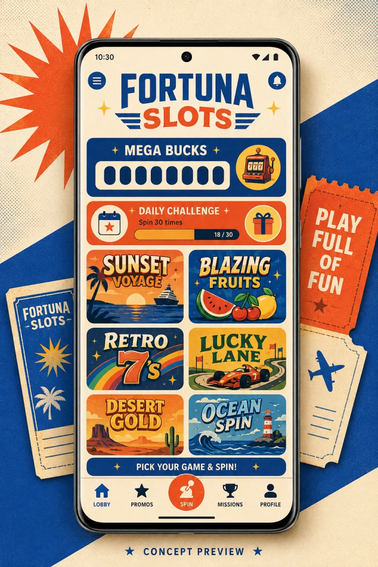 Fortuna Slots temporary app interface concept